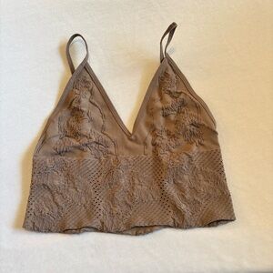 Free People Taupe Textured Bandeau